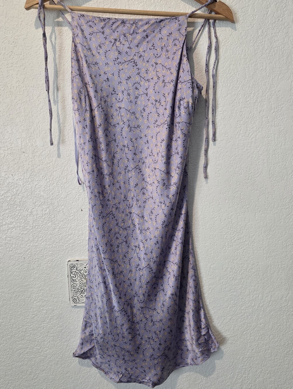 Zara Lavender Floral Tie-Shoulder Midi Dress